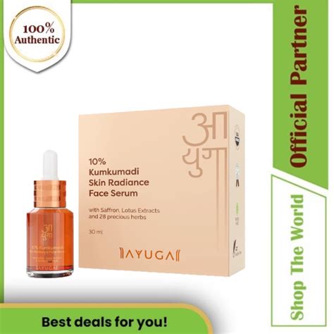 Ayuga Deep Moisturizing 10 Kumkumadi Skin Radiance Oil Based Face Serum With Saffron And Lotus