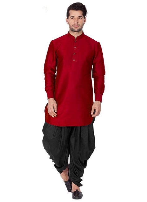 Buy Indian Ethnic Clothing Mehendi Maroon Men Kurta Pyjamas