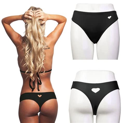 Sexy Women T Back Swimming Bow Bottom Bikini Brazilian Cheeky Heart