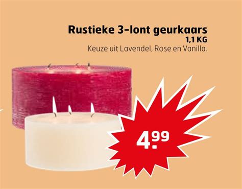 Rustieke 3 Lont Geurkaars 1 1 KG Aanbieding Bij Trekpleister