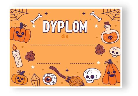 Dyplom HALLOWEEN WZÓR 4 A4 kup w sklepie online Ponpon Toys