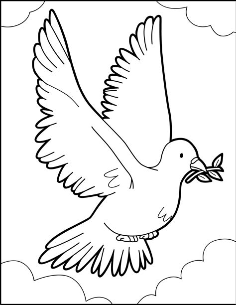 Paloma Para Colorear Dibujo De Volando Dibujos Palomas Peace Dove