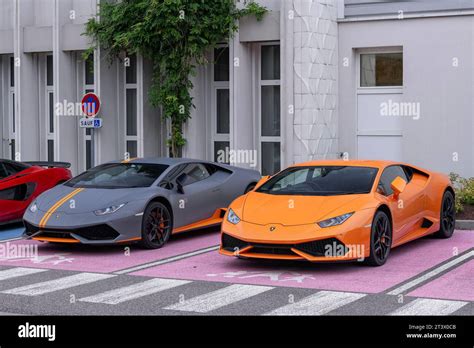 Two Lamborghini Huracán Parked On The Street Stock Photo Alamy