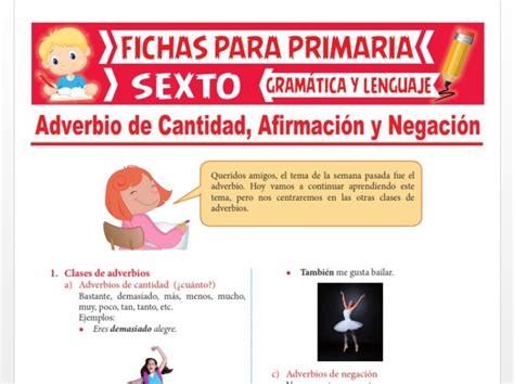 Adverbio De Cantidad Afirmaci N Y Negaci N Para Sexto Grado