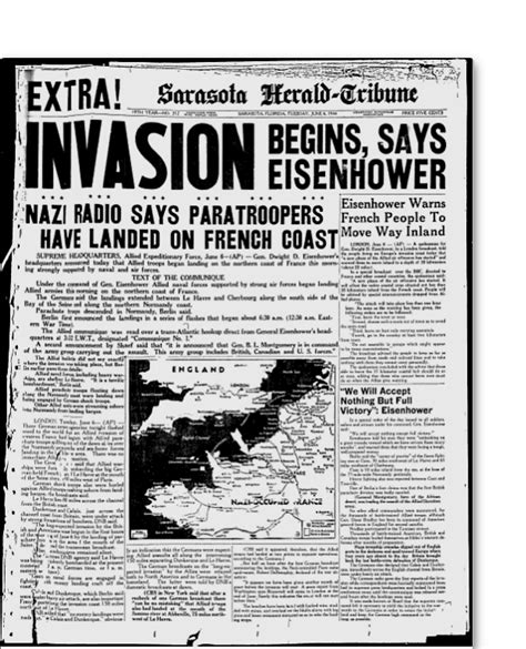 How 21 Newspaper Front Pages Covered The D Day Invasion 70 Years Ago