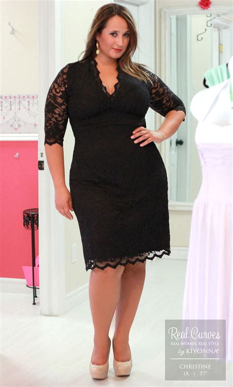 Plus Size Lace Dress Scalloped Boudoir Lace Dress By Kiyonna