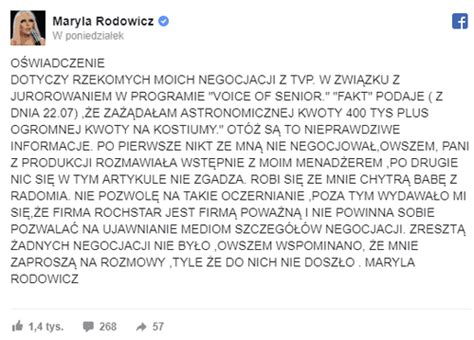 Maryla Rodowicz dementuje plotki na temat The Voice Senior Robi się