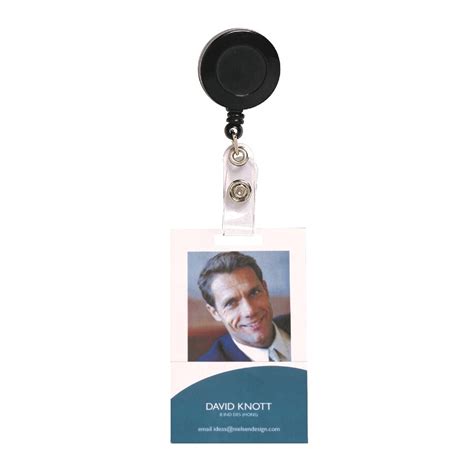 Rexel Id Retractable Card Holder Black Big W