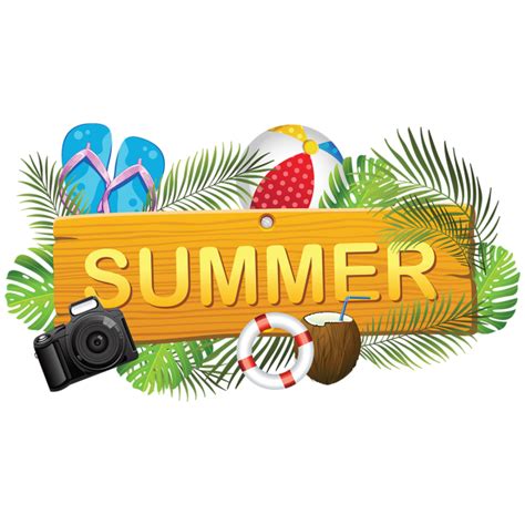 Summer Artwork Seasonal Themes Vacation Graphics Png Image