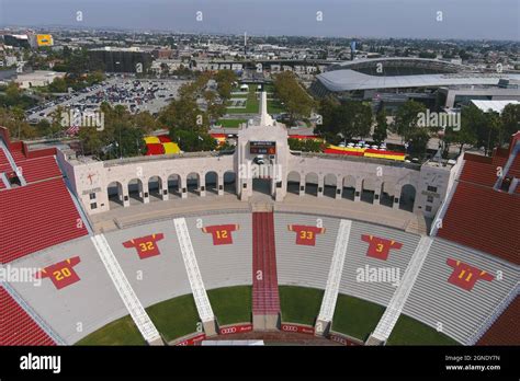 A General View Of The Los Angeles Memorial Coliseum Hi Res Stock