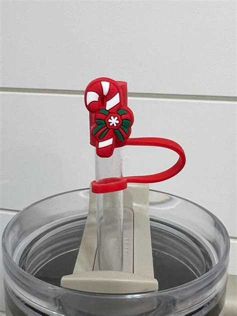 Candy Cane Straw Topper 10mm Etsy