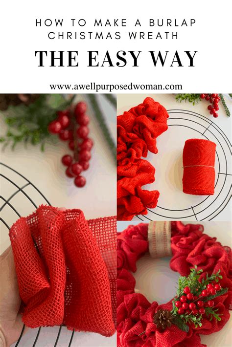 How To Make A Diy Red Burlap Christmas Wreath Artofit