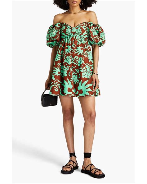 Caroline Constas Palmer Off The Shoulder Floral Print