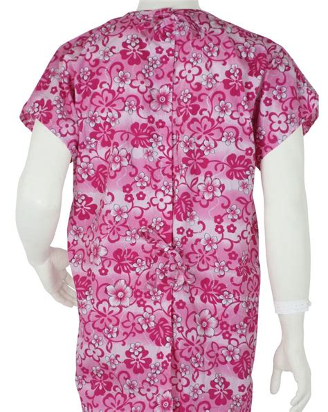 Hospital Gown Pink Flowers - Medium / Pink in 2022 | Hospital gown ...