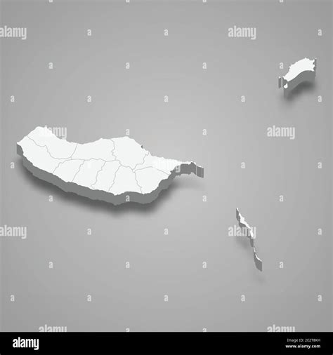 3d Isometrische Karte Von Madeira Ist Ein Bezirk Von Portugal Vektor