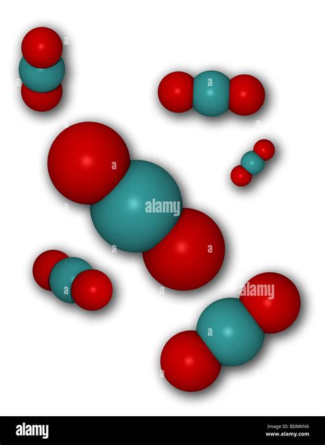 Modelo Molecular De Las Moléculas De Dióxido De Carbono Uno De Los Gases De Efecto Invernadero