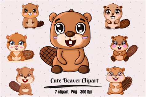 Cute Kawaii Beaver Clipart Graphic By Hamees Store · Creative Fabrica