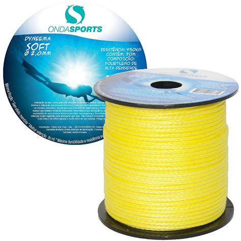 Linha Dyneema SOFT 2 0mm 100 UHMWPE Onda Sports Amarela Onda