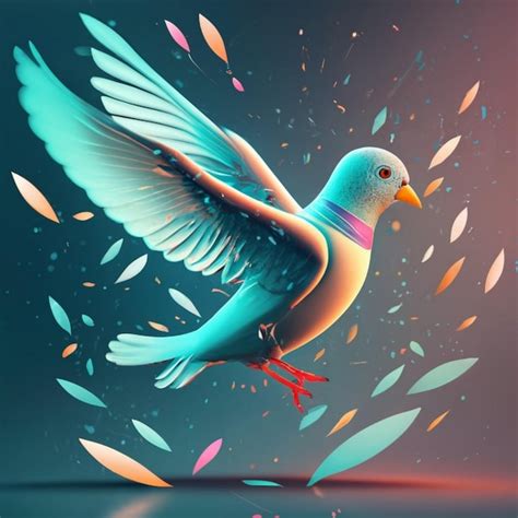 Premium Ai Image Dove Bird Face Neon Illustartion Wallpaper Ai