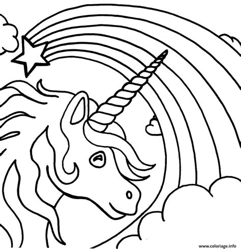 Coloriage Arc En Ciel Avec Licorne Etoile JeColorie