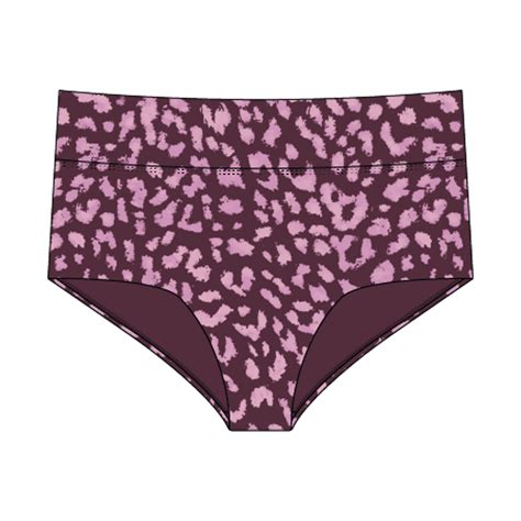 Bikini Pants Slite Leopard Burgundy