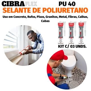 Kit Selantes Pu Cinza Gramas Cibra Flex Uso Em Concreto