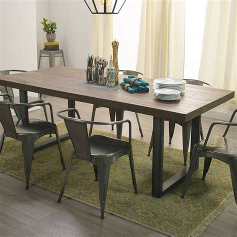 Wood And Metal Edgar Dining Table Metal Dining Table Modern Dining