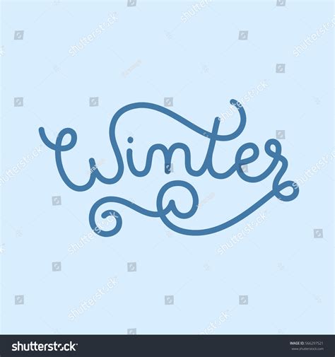 Winter Hand Lettering Vector Illustration Marker Stock Vector