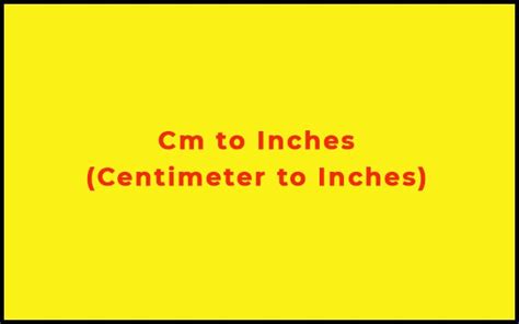 Cm To Inches Calculator Convert Centimeters To Inches