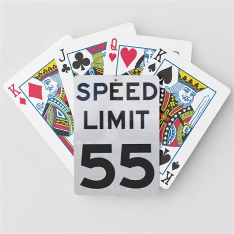 55th Birthday Speed Limit Sign Playing Cards Zazzle