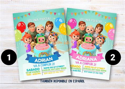 Invitaci N A La Fiesta De Cumplea Os De Cocomelon Imprimible Etsy Espa A