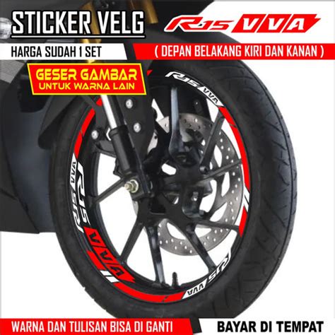 Jual Promo Stiker Velg Custom Yamaha R Vva Ii Sticker Lis Whell Rim