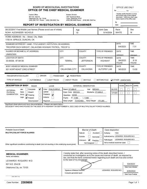 Full Autopsy Report For Noah Presgrove Released