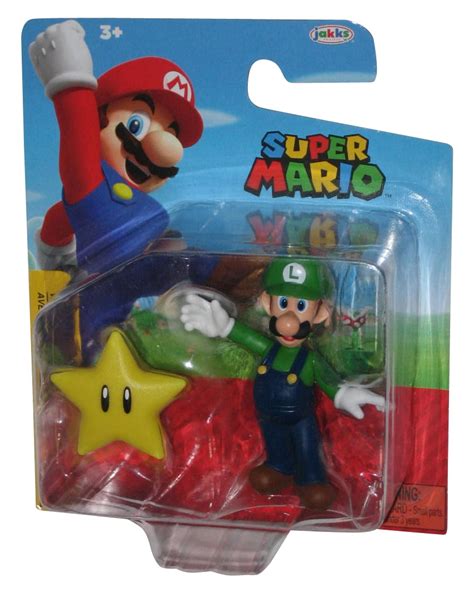 Super Mario World Of Nintendo 2 5 Inch Figure Luigi With Super Star