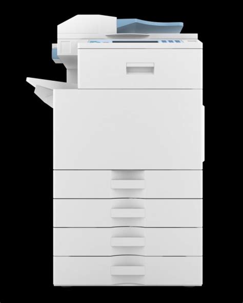 Modern Office Multifunction Printer Isolated On White Background Stock