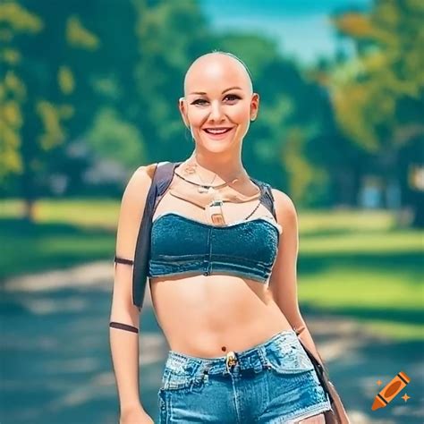 College Women With Shaved Heads Walking On Campus On Craiyon