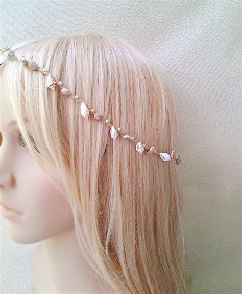 Shell Headband Hair Jewelry Pearl Wedding Halo Shell Headpiece Etsy