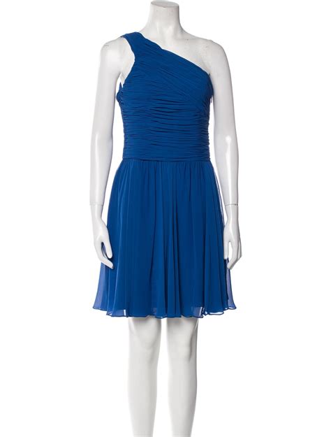 Halston Heritage One Shoulder Mini Dress W Tags Blue Dresses