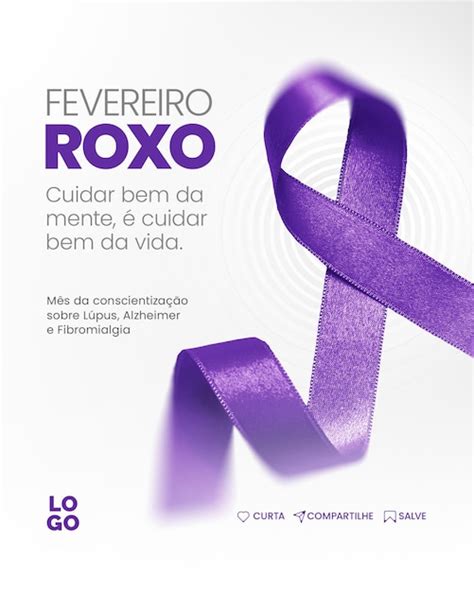 Premium Psd Campanha Fevereiro Roxo Social Media Purple February