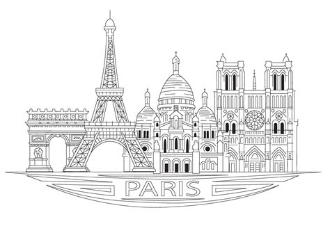 Paris Et Ses Principaux Monuments Coloriages De Monuments Pour Enfants