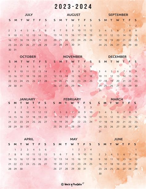 2024 Calendar Printable Cute Free 2024 Yearly Calendar 59 51 Off