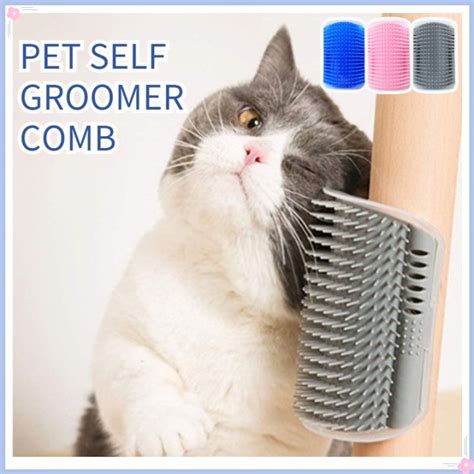 Cat Self Groomer Comb Brush With Catnip Wall Corner Brush Massage Comb