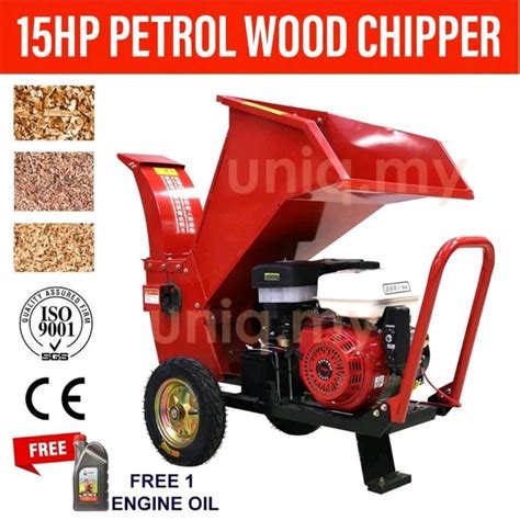 15HP Heavy Duty Petrol Wood Chipper Shredder Mesin Hancur Kayu