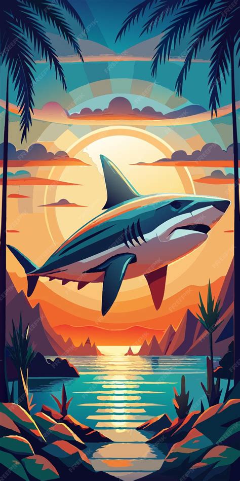 Shark Vector Illustration Flat 2 Premium Ai Generated Vector