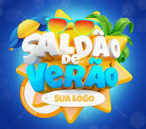 Saldão de Verão Selo 3D Para Composição PSD Premium download Designi