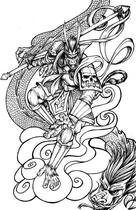 Monkey King Tattoo Drawing
