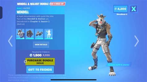 Fortnite Shop 2023 May 8 New Wendell Walnut Bundle Crystal