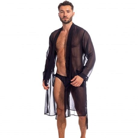 Chantilly Noir Robe De Chambre Kimono L Homme Invisible Vente