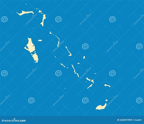 Bahamas Vector Map Isolated On White Background High Detailed Black