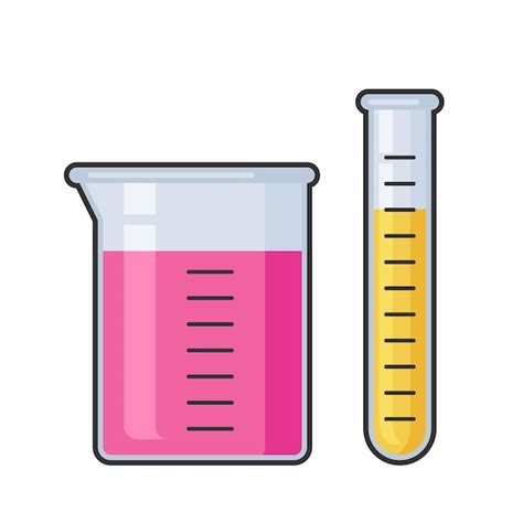 Tubo de vidrio de prueba de laboratorio de ciencia química y conjunto